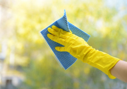Queensbury carpet cleaner wearing PPE during a cleaning job